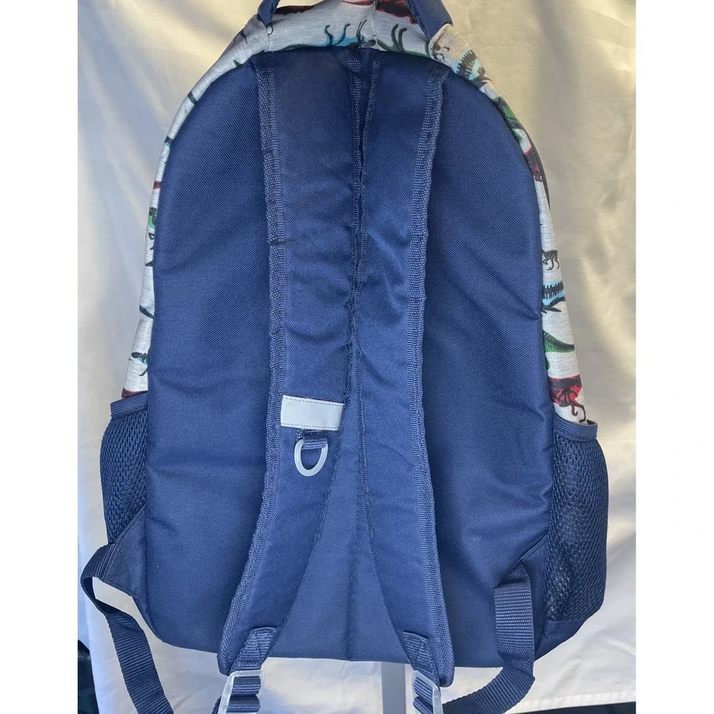 Tommy Bahama Kids Backpack Bag Navy Blue/Grey Colorful Dinosaurs 4 Zip‎ Pockets